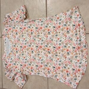 Ivicoer Puff Sleeve Floral Tee Blouse Size Small